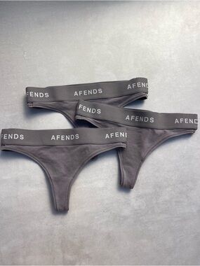 Afends Womens Molly HEMP G-String Briefs 3 Pack - Steel XS